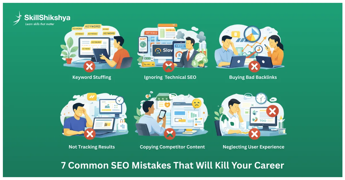 SEO career roadmap warning beginners about common SEO mistakes to avoid