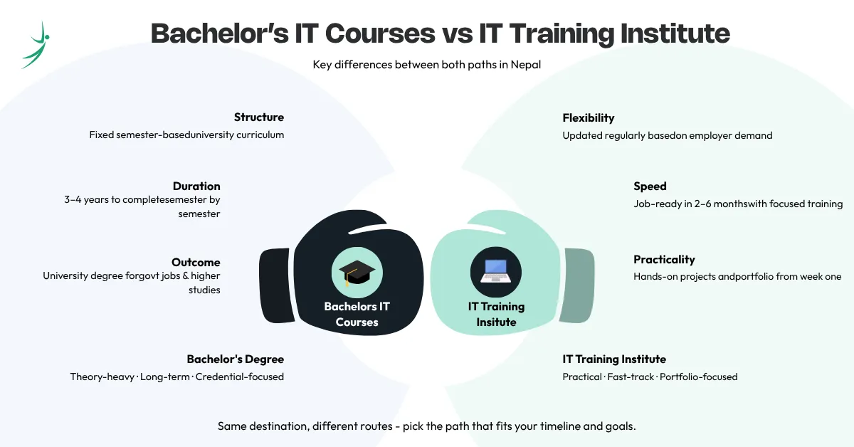 Bachelor's IT Courses vs IT Training Institute