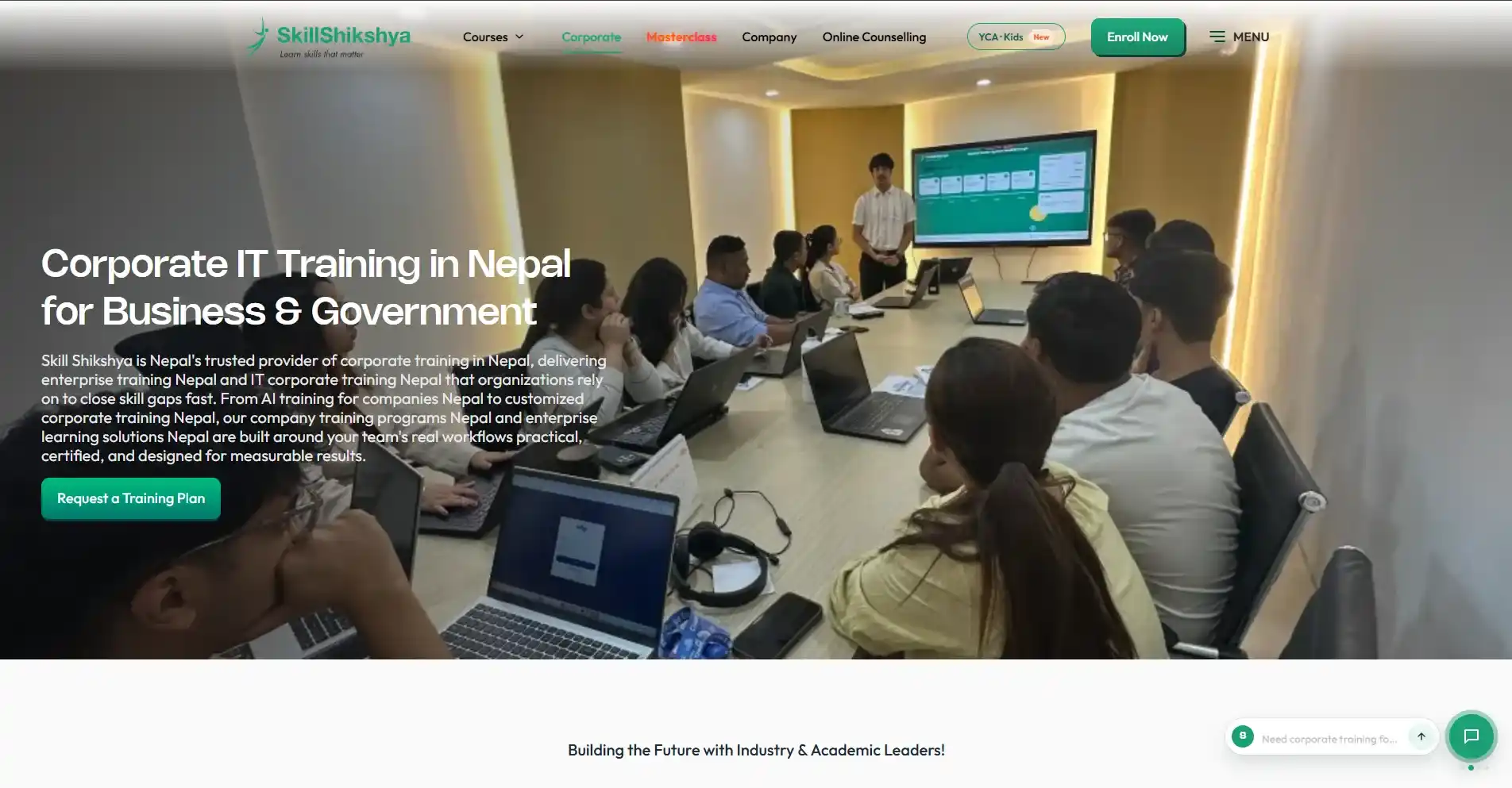 Corporate IT Training in Nepal Skill Shikshya for Business & Government