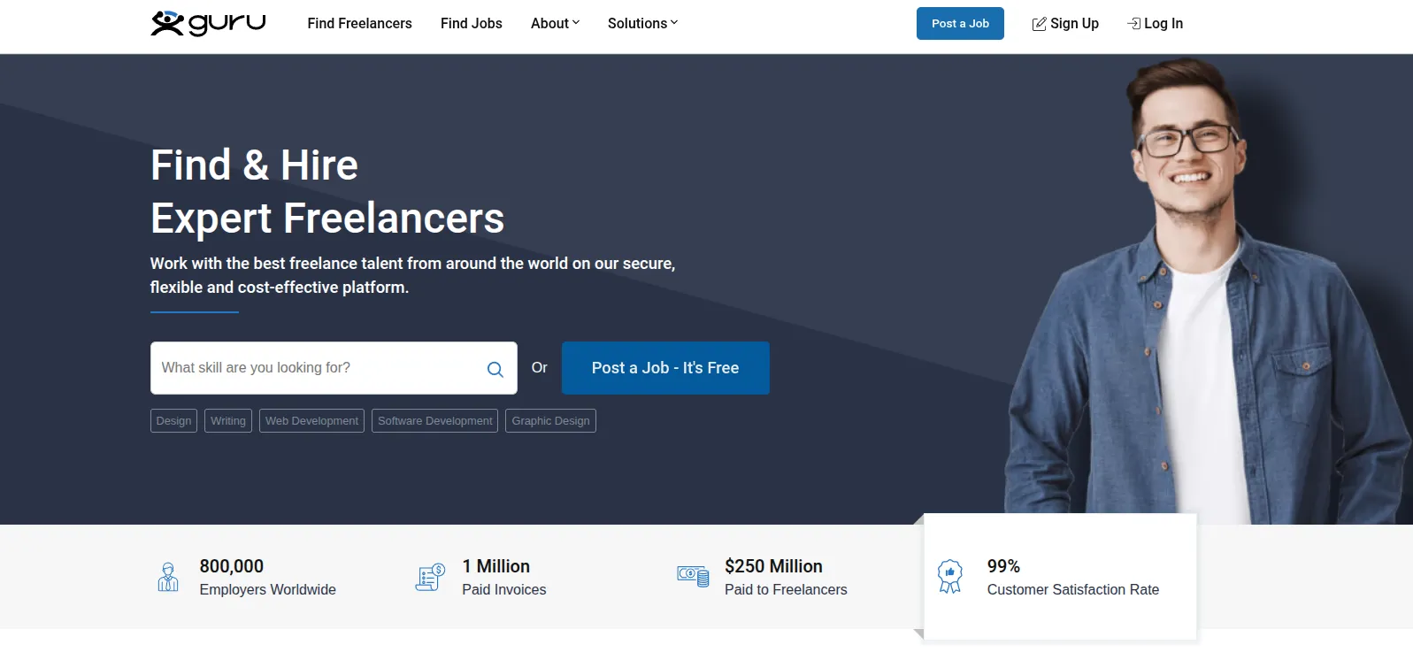 Guru freelancing website for remote jobs and online projects
