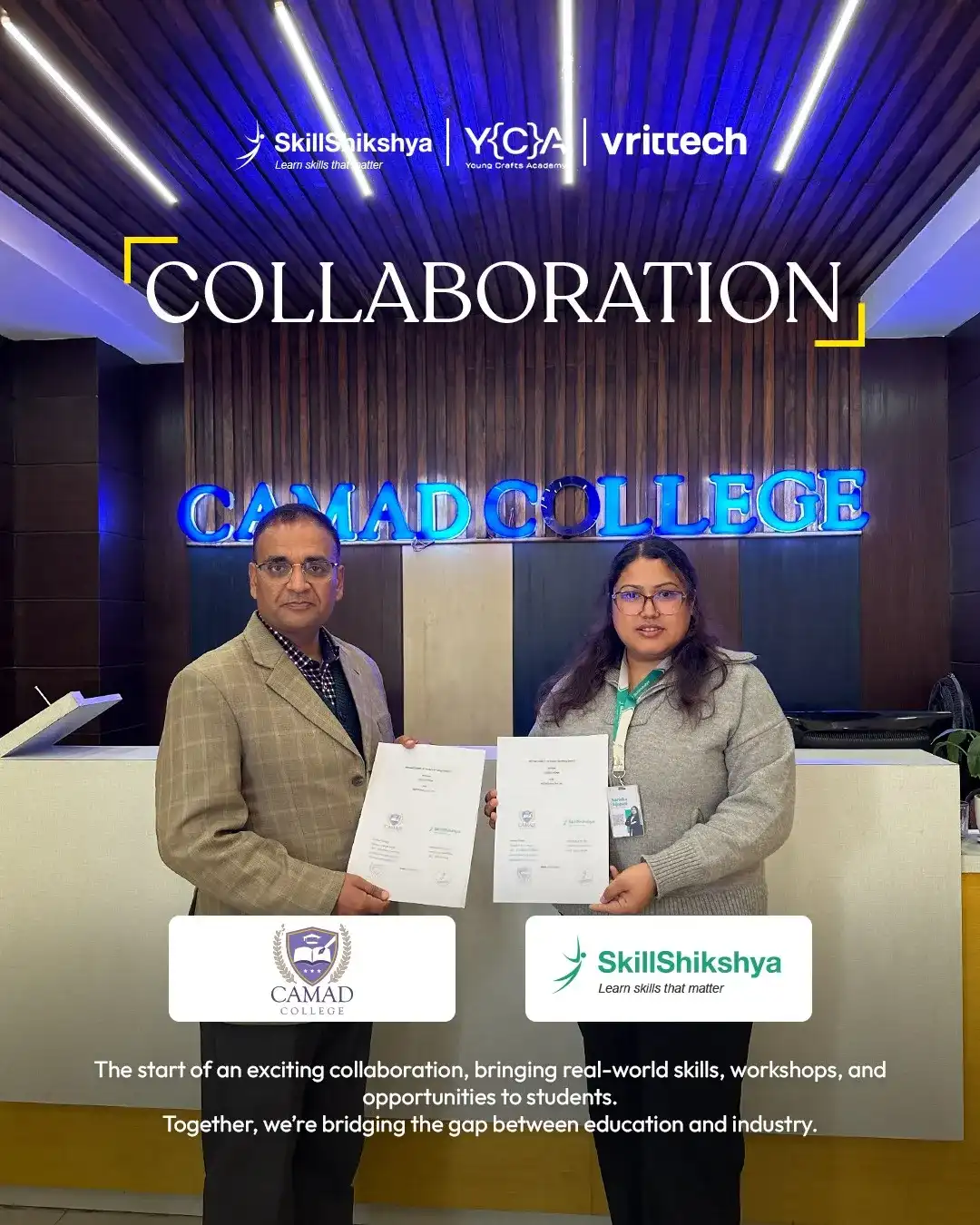 MOU Signing between Skill Shikshya and Camad College