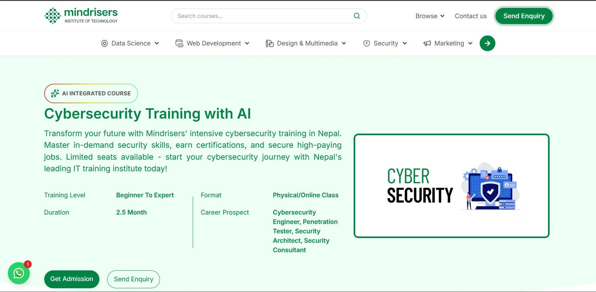 <span style="font-family: Fustat, sans-serif; display: inline !important;">Cybersecurity training program of Mindrisers</span>