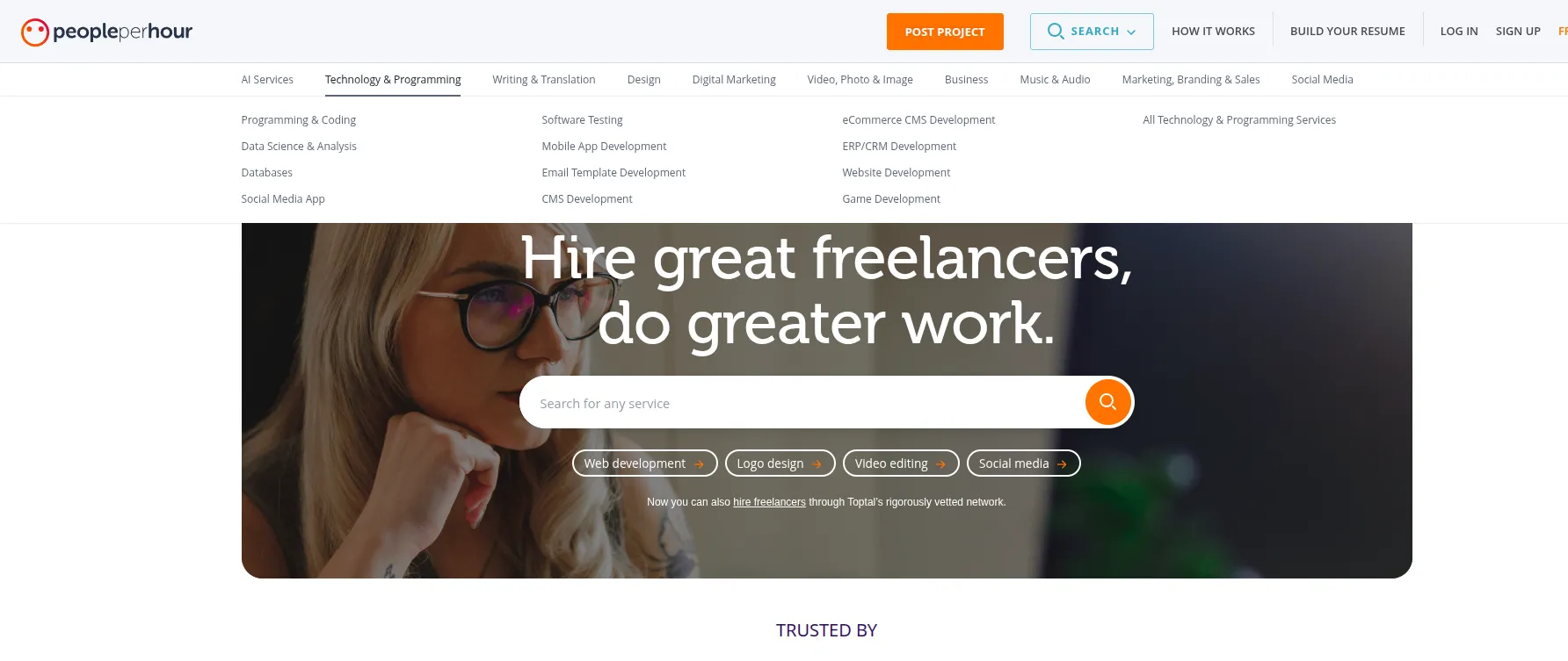 PeoplePerHour website for freelance work and online earning
