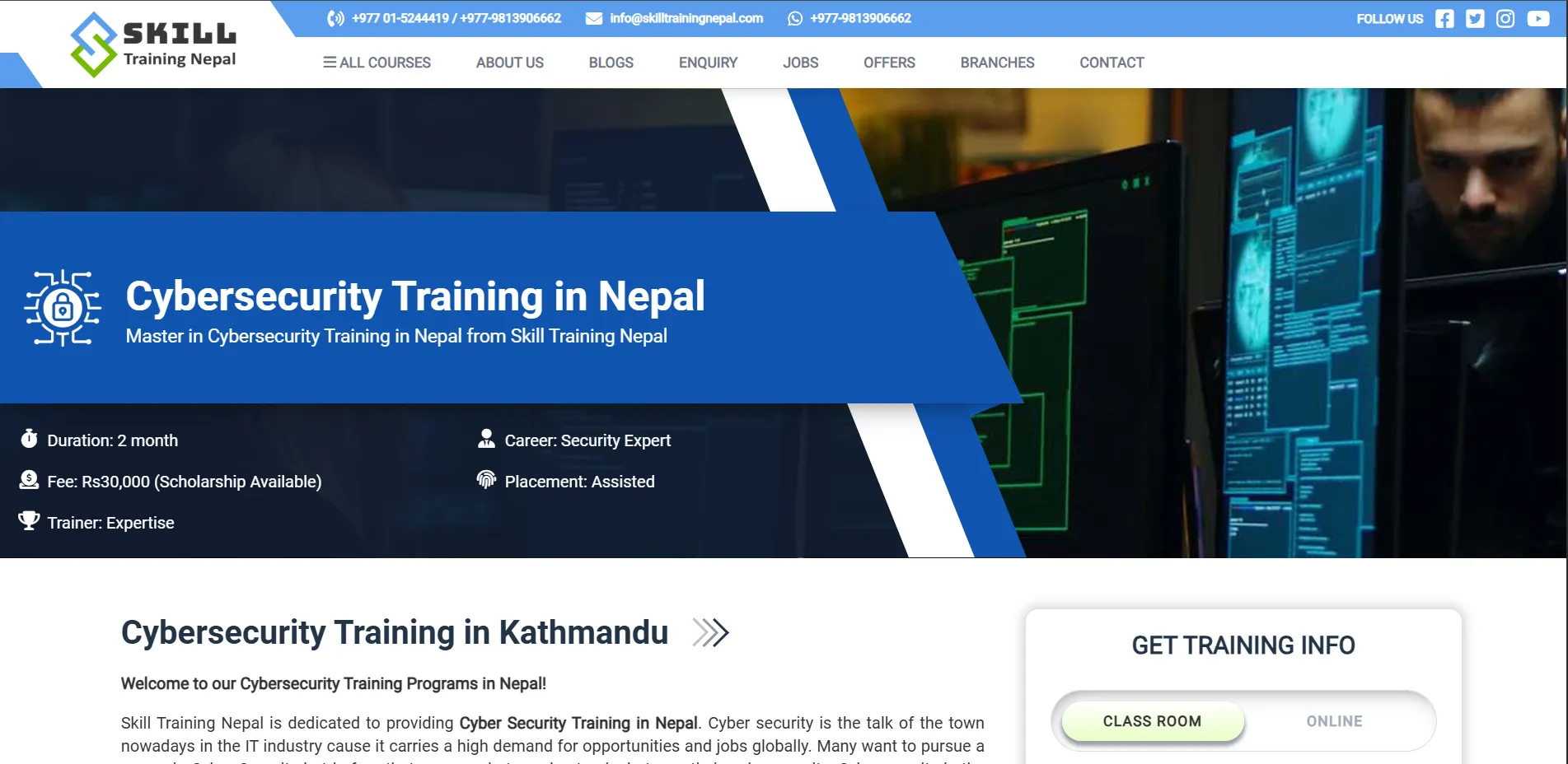 Cybersecurity training program of SkillTraining Nepal