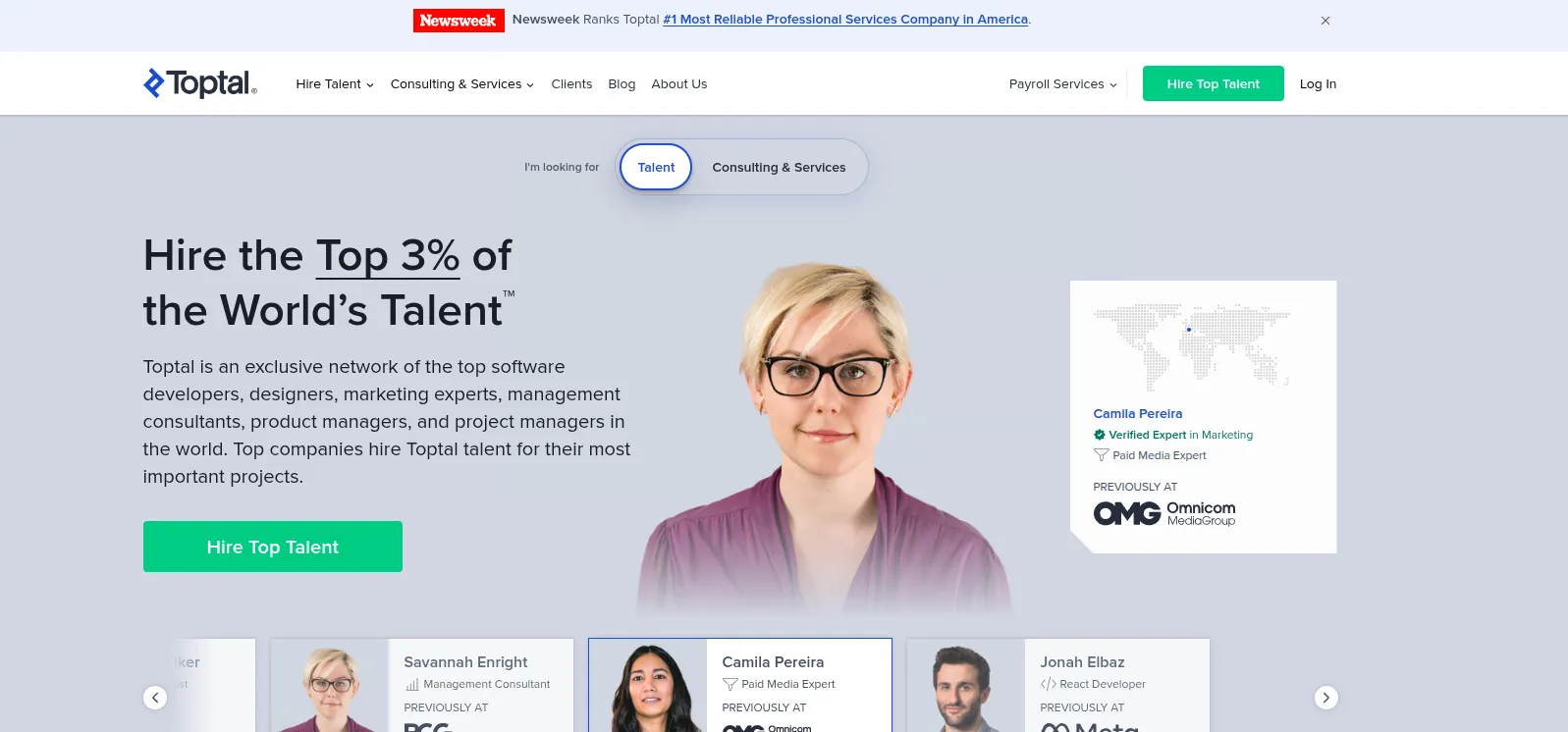 Toptal freelancing platform for skilled remote professionals