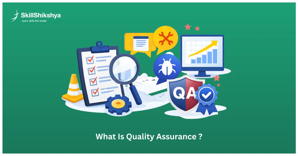 QA professional analyzing software testing workflow, identifying bugs, and improving product quality before release