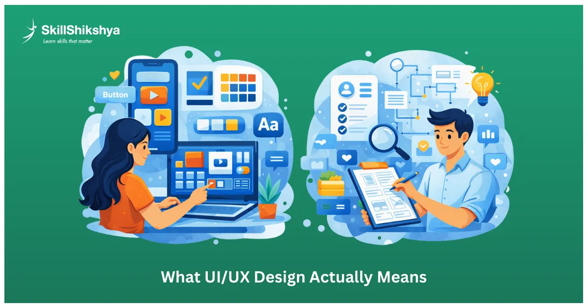 UI UX design explained clearly showing difference between interface and experience design