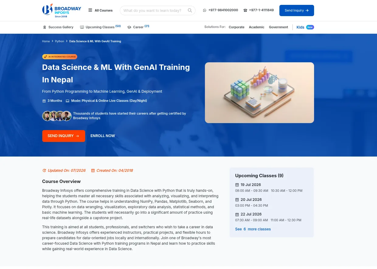Braodways Data Science Course is the ultimate data science course.